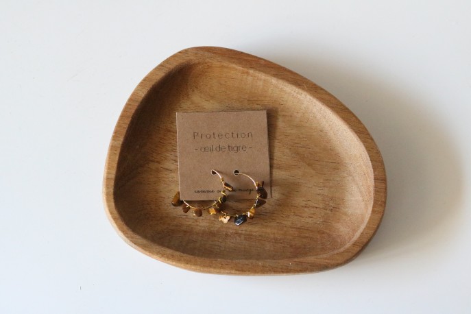 Protection, oeil de tigre, boucle d'oreille