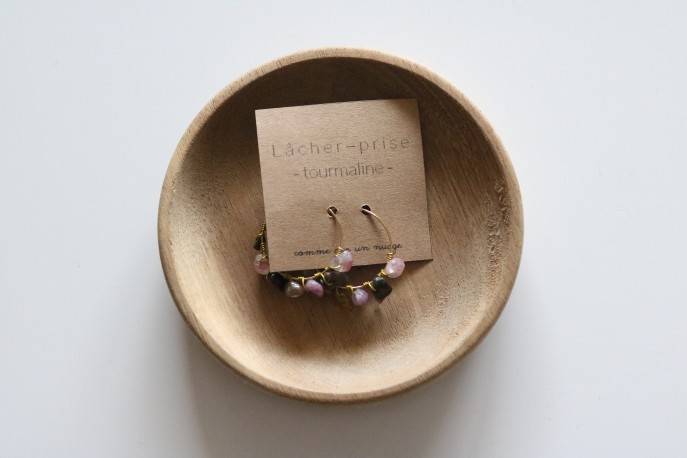 Lâcher prise, tourmaline, boucle d'oreille