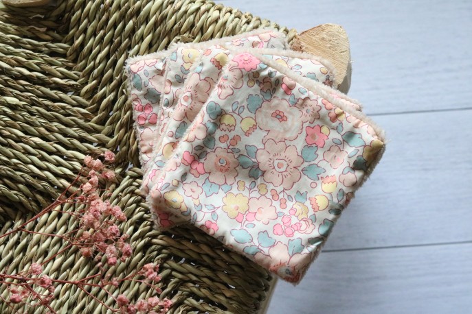 Lingette en liberty et bambou taupe!