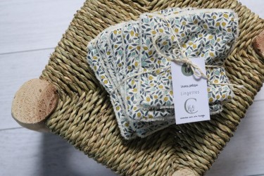 Semainier de lingettes en liberty floriana vert d'eau
