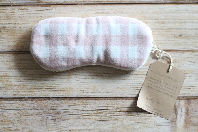 Le masque pour les yeux - vichy flanelle rose
