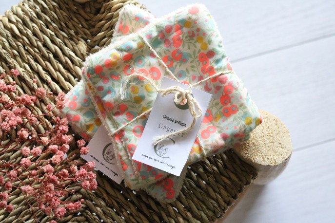 Lingettes lavables en liberty wiltshire pop