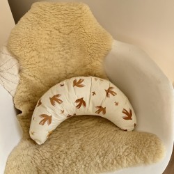 Coussin demi-lune, imprimé oiseau