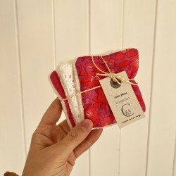 Betsy paillette + broderie + double gaze fuschia