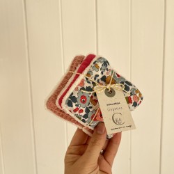 Betsy porcelaine + double gaze fuschia + nid d'abeille rose