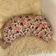 Coussin demi-lune, imprimé fleurs rose