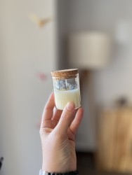 Bougie Angelite + cristal de roche