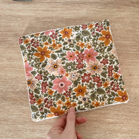 La feuille en double gaze - imprimé fleurs