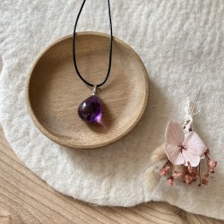 Pendentif goutte, améthyste