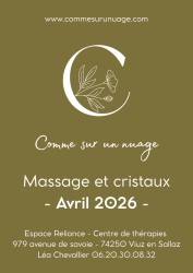 Massage sacré aux cristaux - Avril 2026